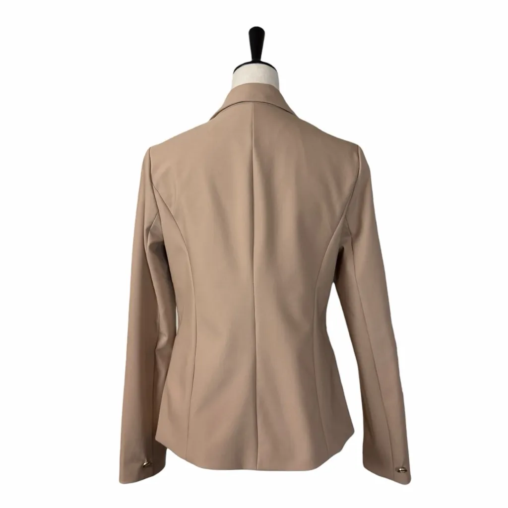Nicole Miller Blazer Single Button Closure Tan Stretch Jacket Women’s Size Small - Image 4