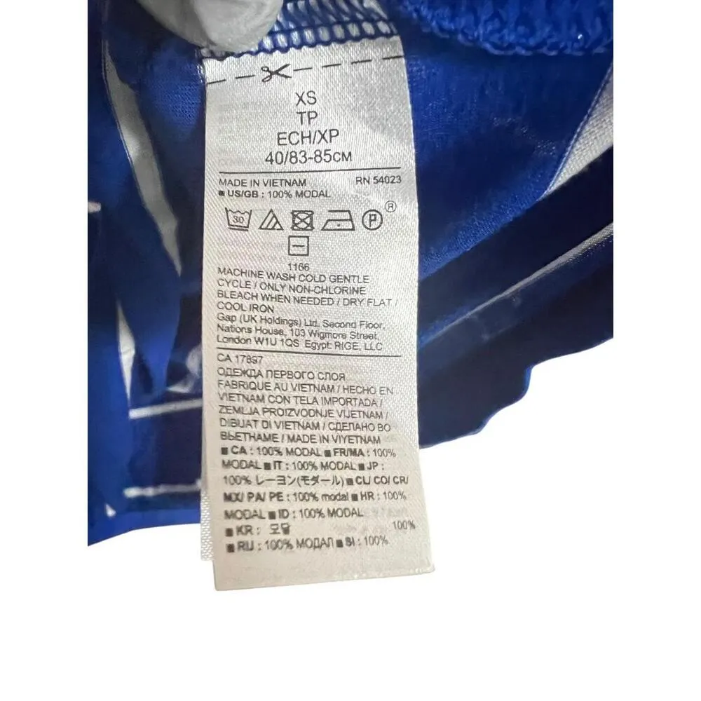 Banana Republic TShirt Womens XS Blue White Striped VNeck Casual Short Sleeve - Image 4