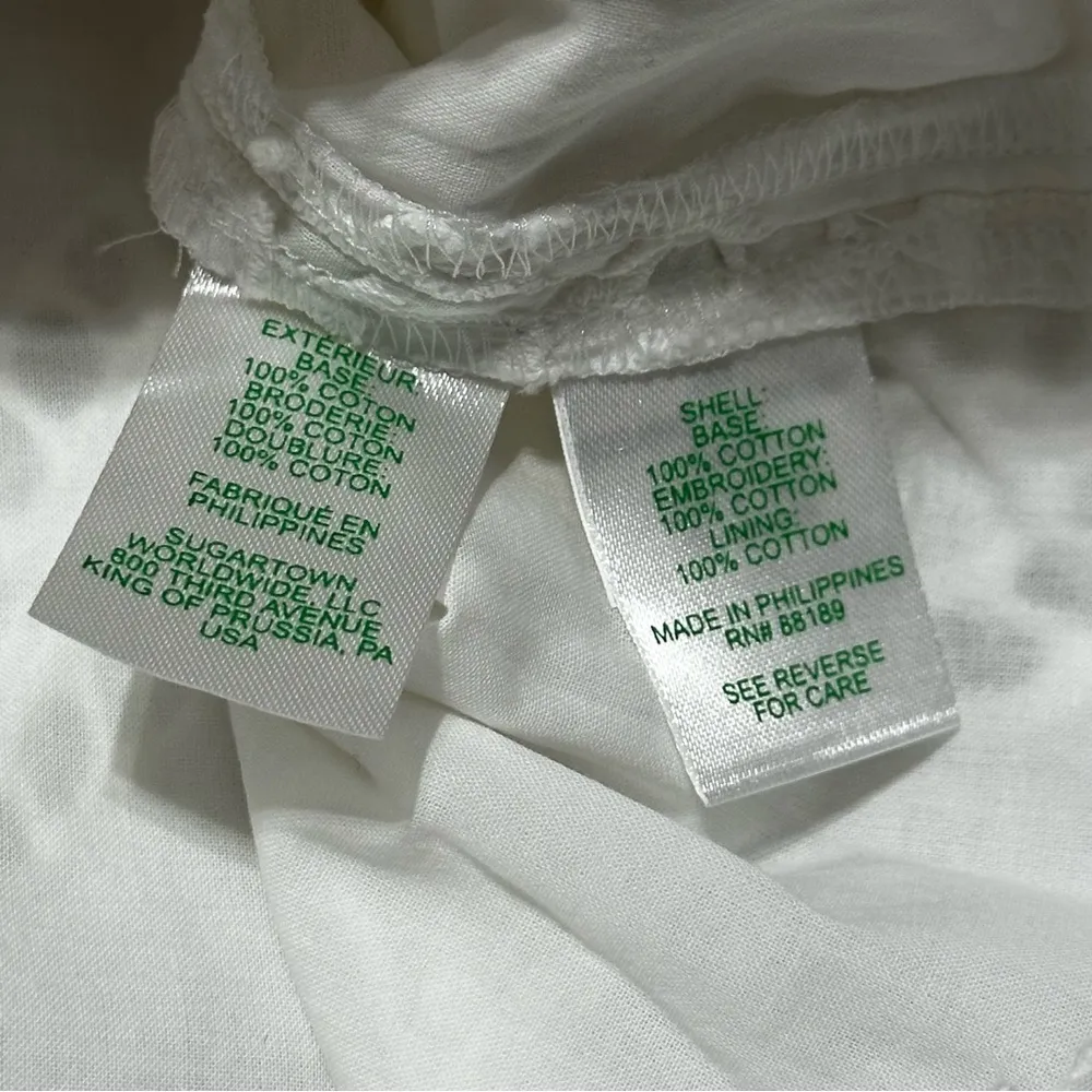 Lilly Pulitzer Women’s Size 14 White Celestina V-Neck Eyelet Mini Dress Romper - Image 9