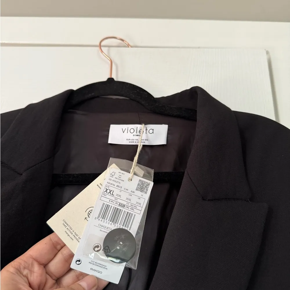 Mango MNG Violeta Black Blazer NWT - Image 7