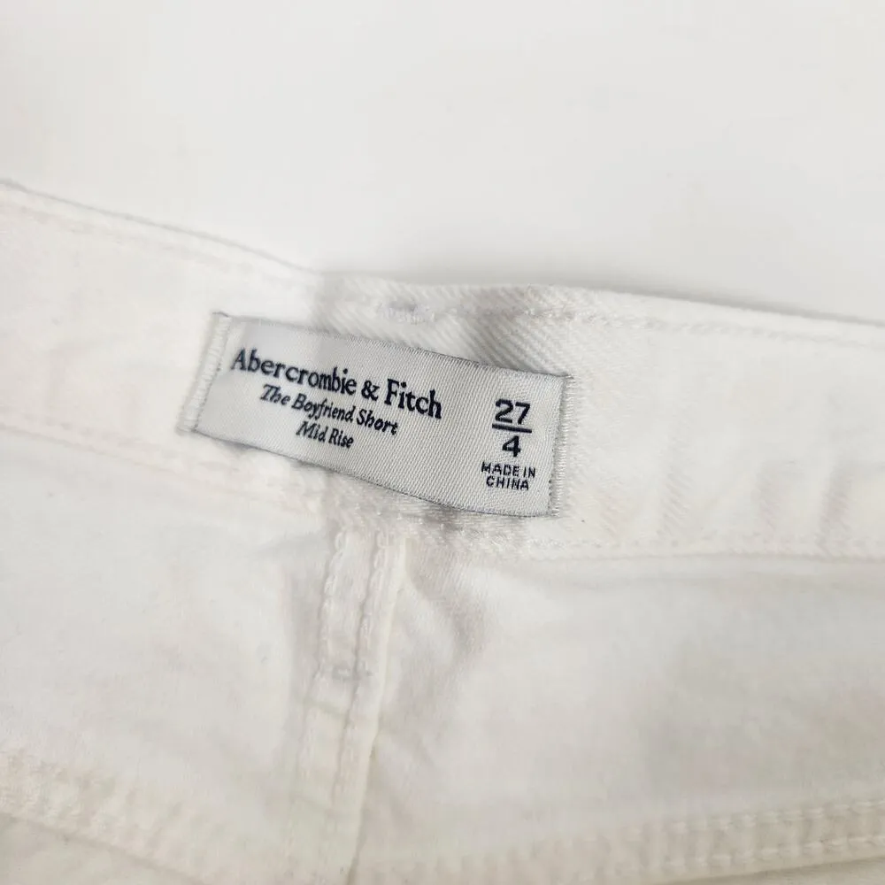 Abercrombie & Fitch The Boyfriend Short Jeans White Size 27 US 4 Distressed NWT - Image 4