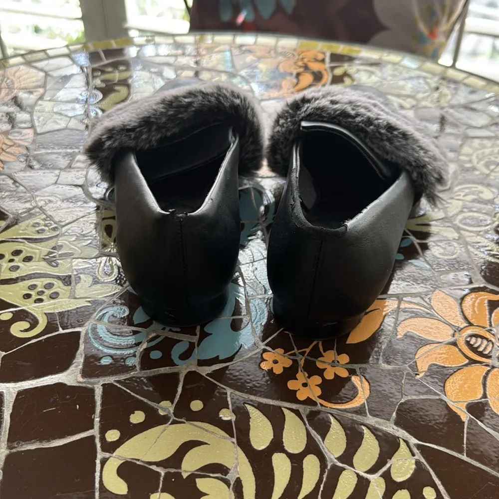 Black Faux Fur Loafers - Image 4