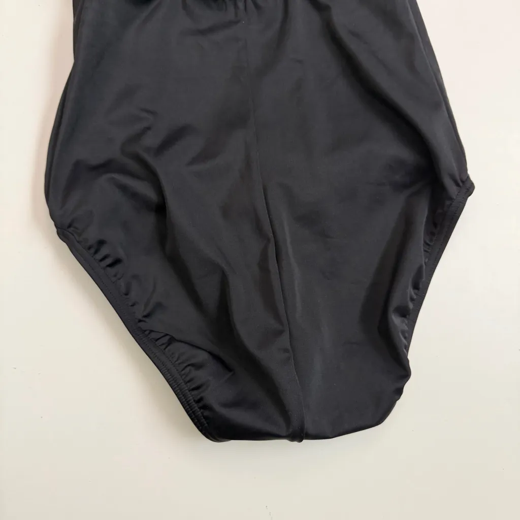 Lands End Swimsuit One Piece Lightly Padded Thick Straps Lycra Xtra Lite Black - Image 7