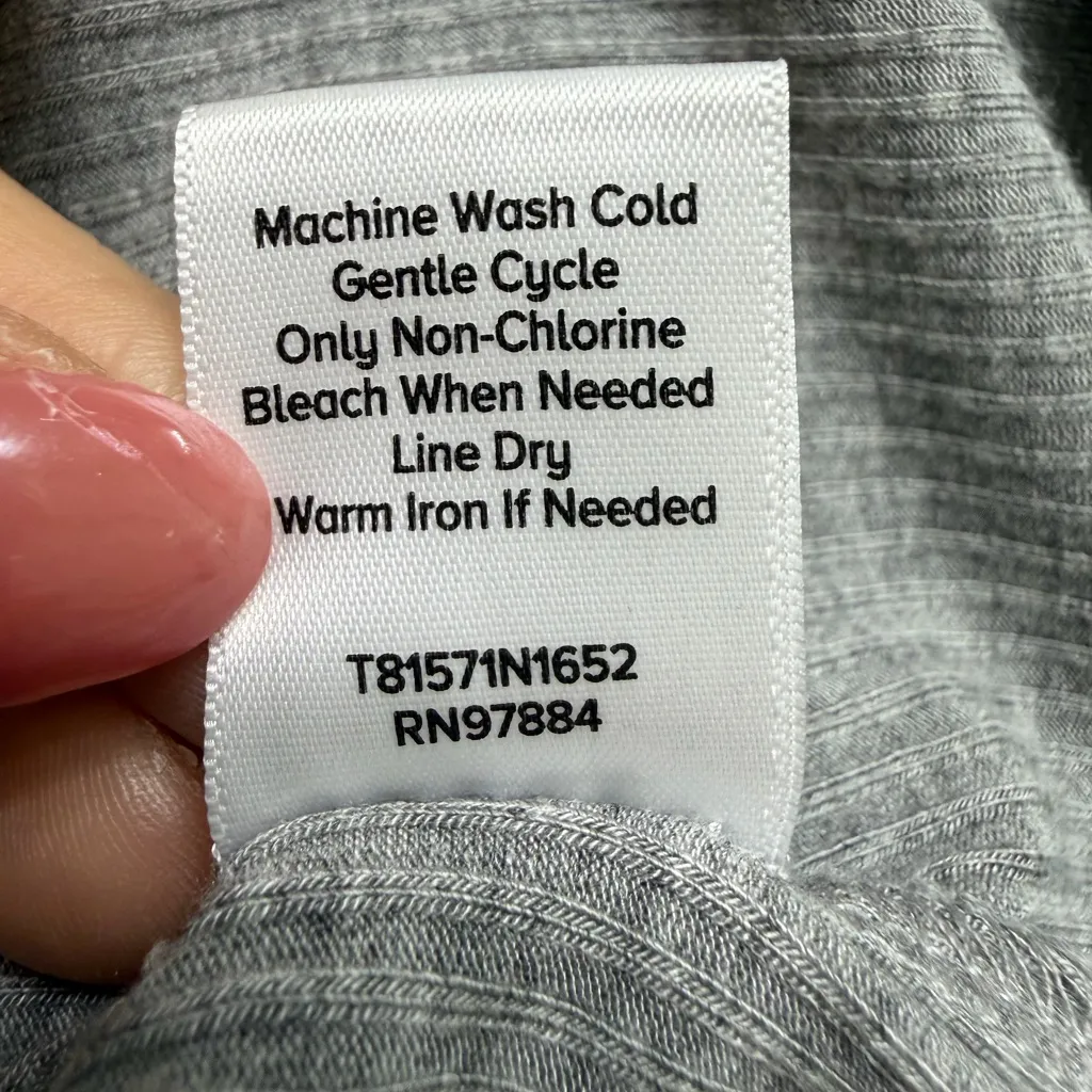 Evereve Gray Long Sleeve Ribbed Top - Image 6