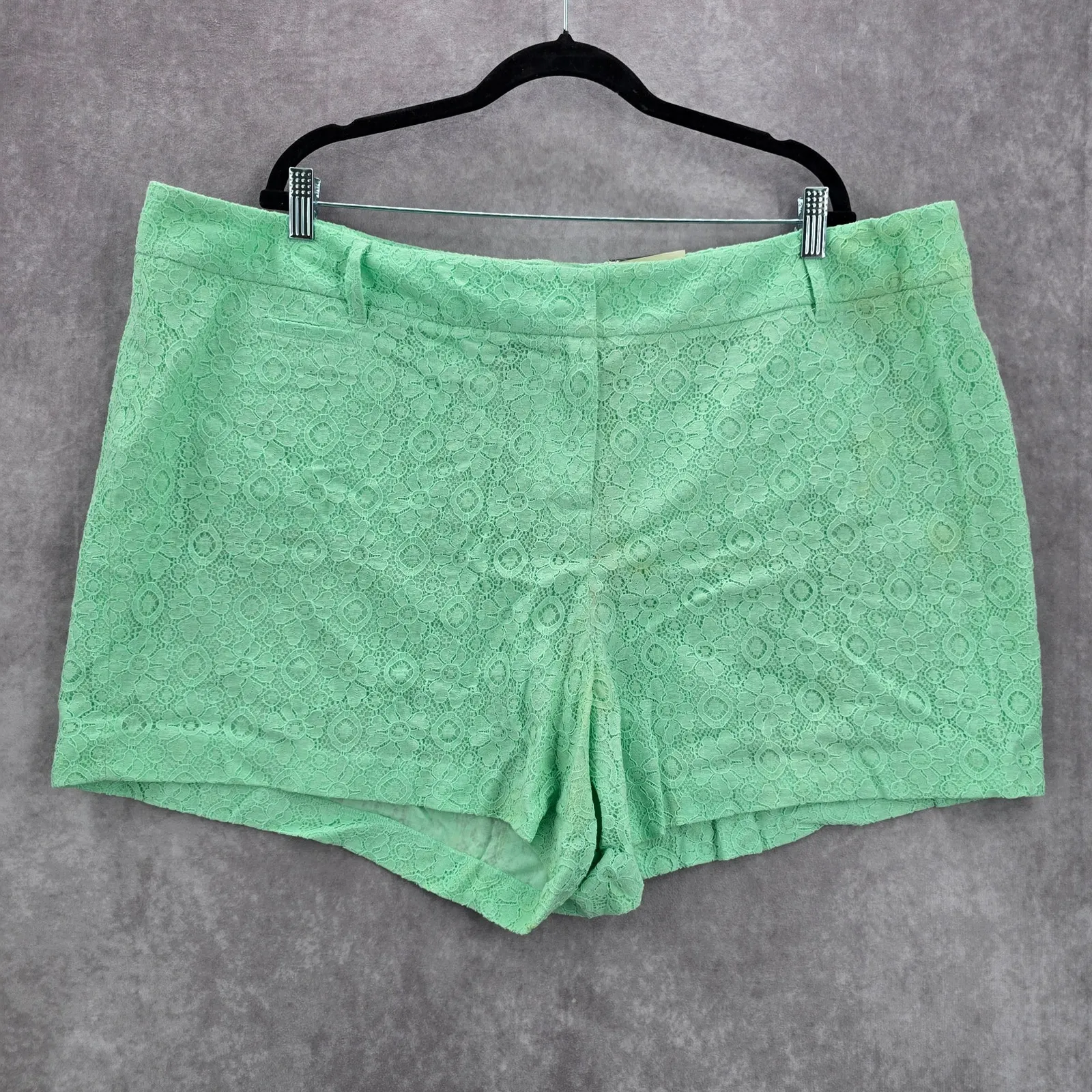 Cato Green Lace‎ Classic Boho Active Preppy Beach Cotton Shorts Plus 3XL 26W - Image 3
