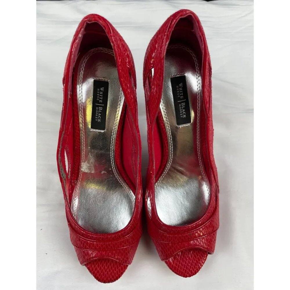 White House Black Market Women's Red Shoes/High Heels 4" size 7 SKU3413 - Image 2
