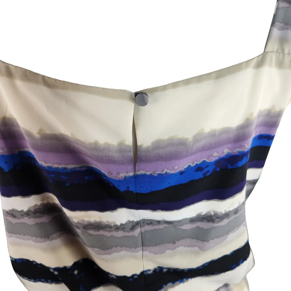 DAISY FUENTES Womens XL Drop Tie Front Elastic Waist Sleeveless Striped Dress - Image 10