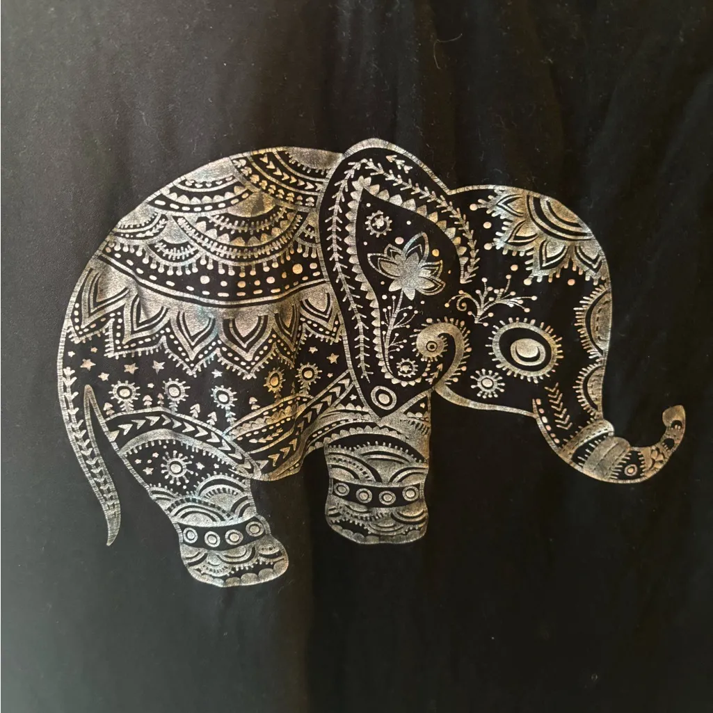 NoBO Black Elephant Boho T-Shirt - Image 4