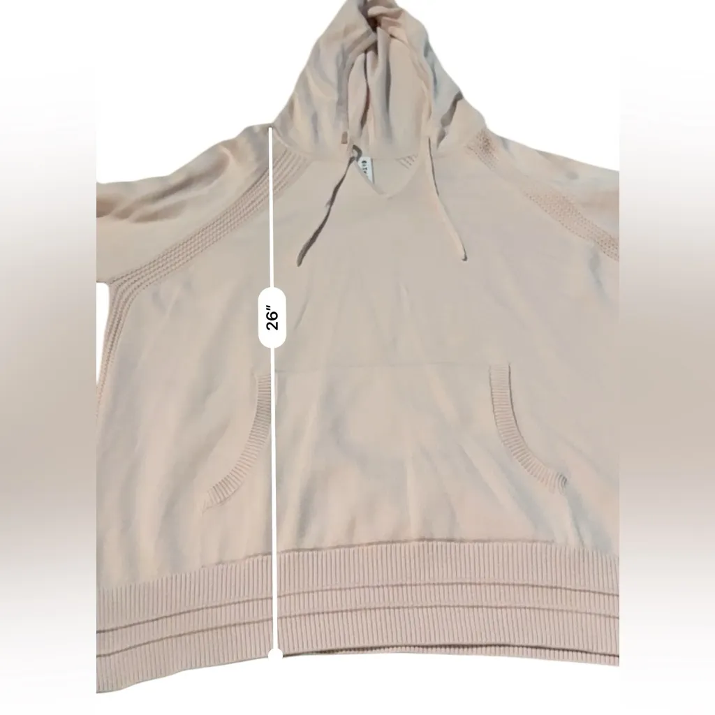 Athleta Evergreen Hoodie Sweater Long Sleeve V Neck in Ballerina Gown Sz‎ L - Image 13