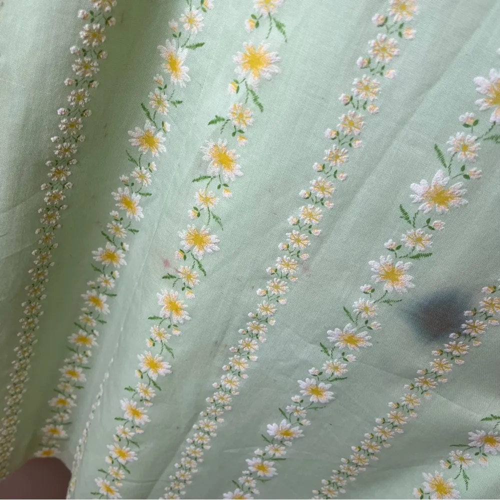 Edwardian Victorian floral Daisy Embroidery Puff Sleev Babydoll costume coquette - Image 15