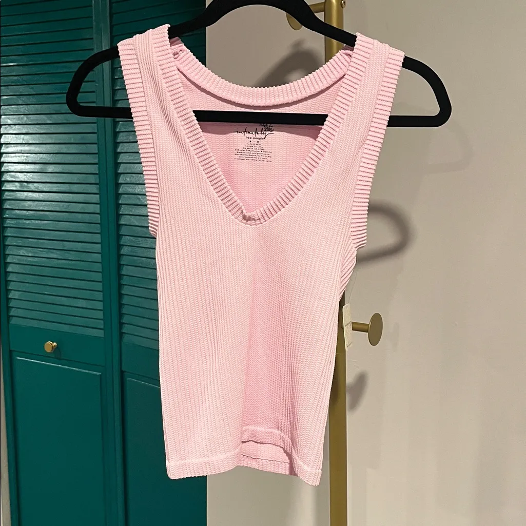 FREE PEOPLE new with tagas Clean Slate Tank / Pink Tulle - M - Image 6