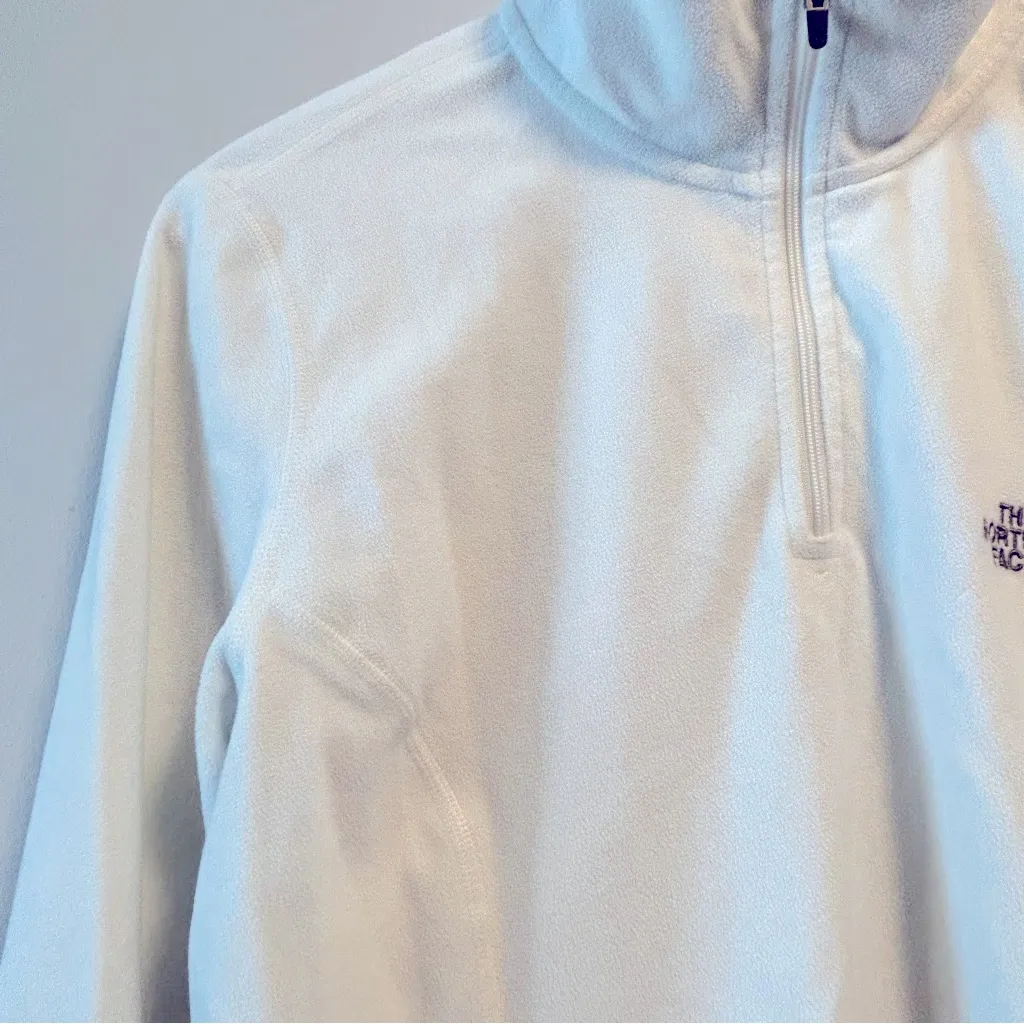 The North Face Quarter Zip White Fleece Pullover Size M - Image 5