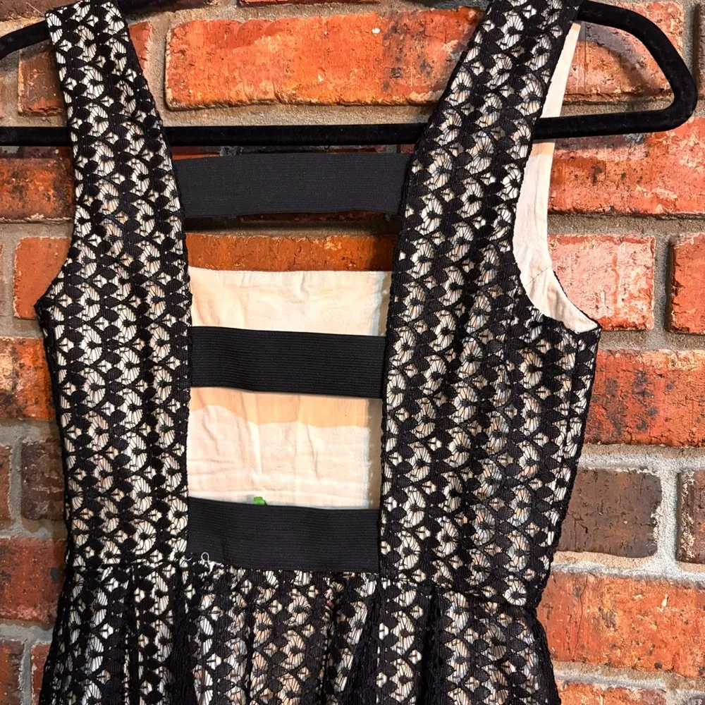 Twenty womens lace with cream liner low back mini dress black S - Image 4