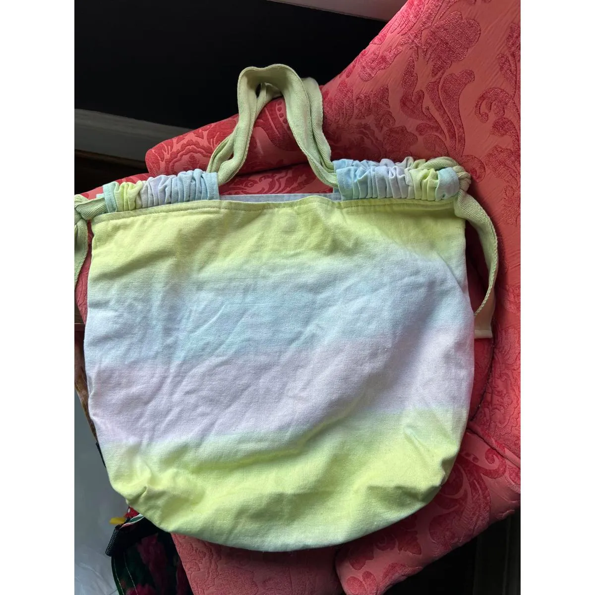 Aerie Pastel Ombre Tie-Dye Tote Bag with Ruffle Detail - Image 7