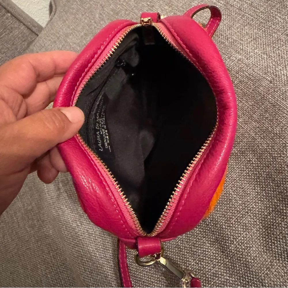 LAURA DI MAGGIO Orange and Pink Crossbody Bag Made in Italy - Image 5