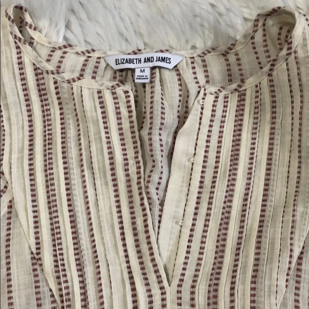 Elizabeth and James Pintuck bib blouse size M - Image 4