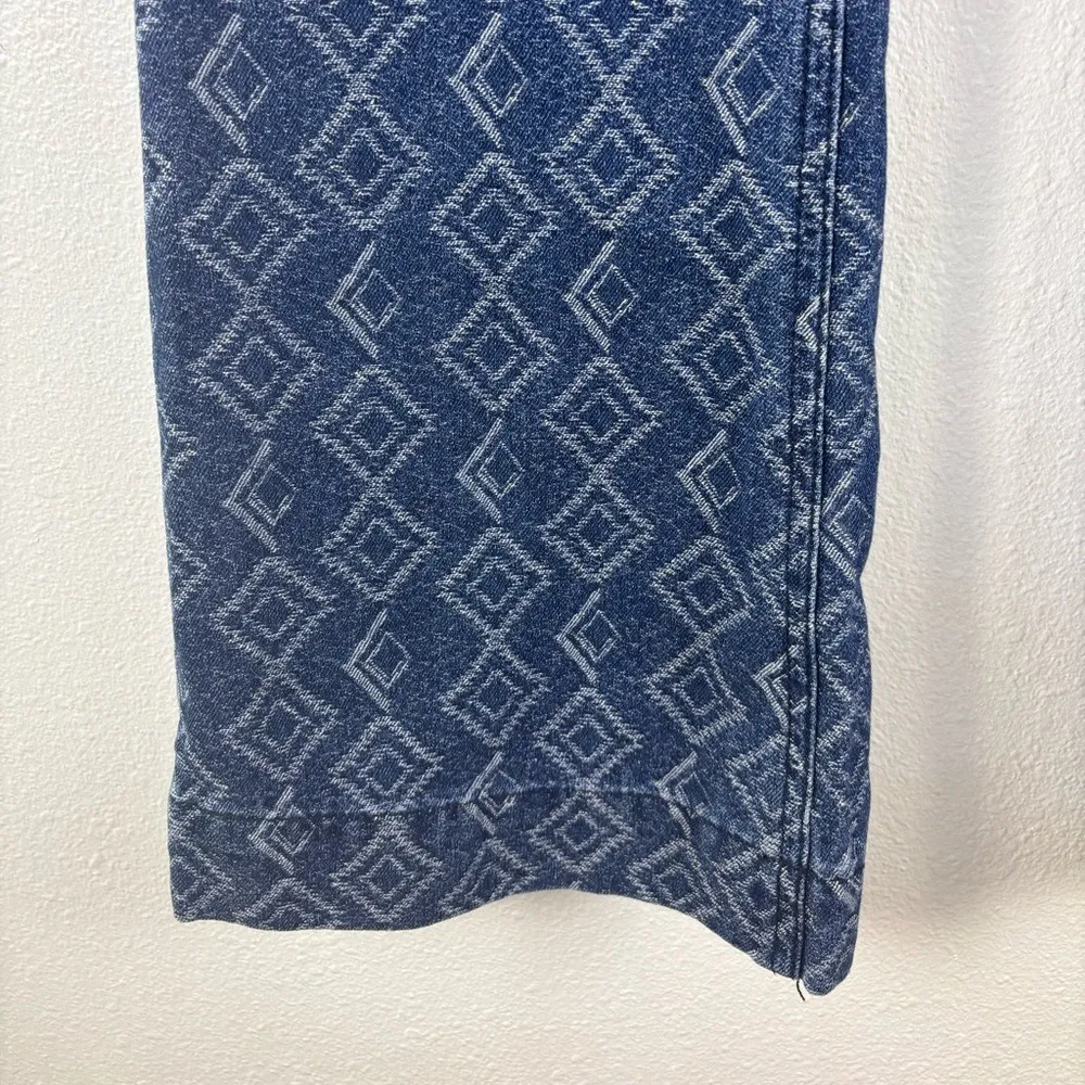 Rock & Roll Denim 24 X 30 High Rise Flare Trouser Jeans Aztec Western Boho USA Blue - Image 4