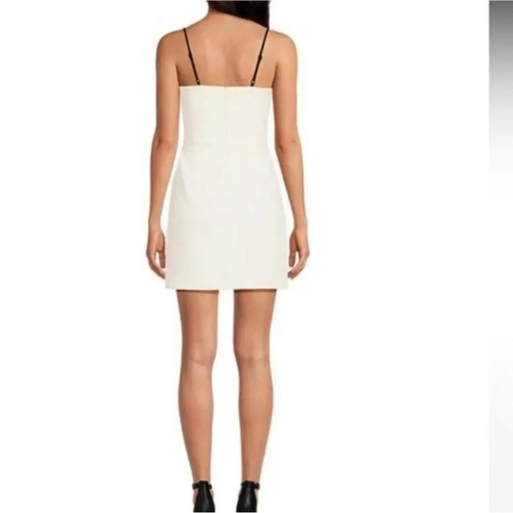 New Gianni Bini Womens Black White Spaghetti Strap Sweetheart Neck Mini Dress XS - Image 2