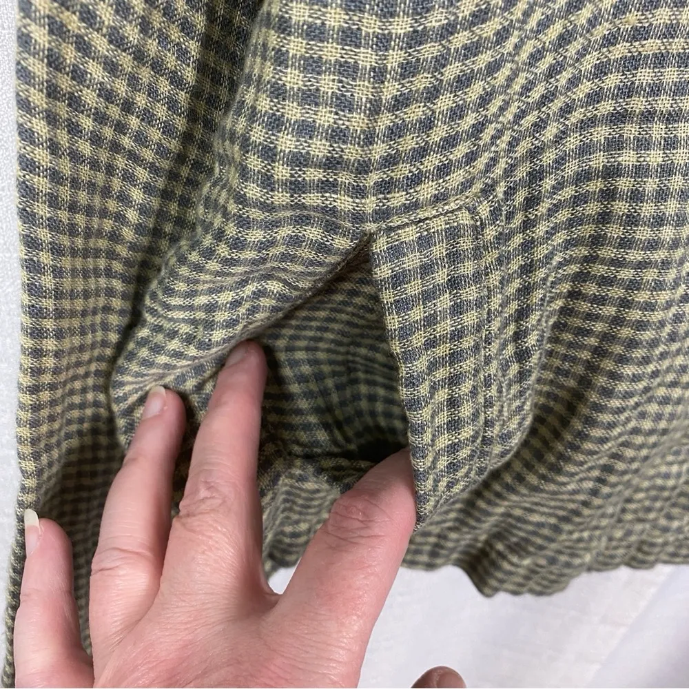 FLAX Green Plaid Linen Button Front Shirt Jacket Sz.S NWT - Image 7