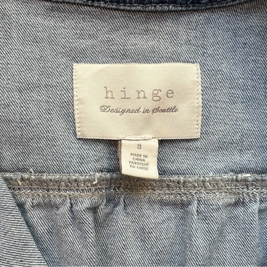 HINGE Denim Peplum Jacket Top – Anthropologie Exclusive – Size Small - Image 10