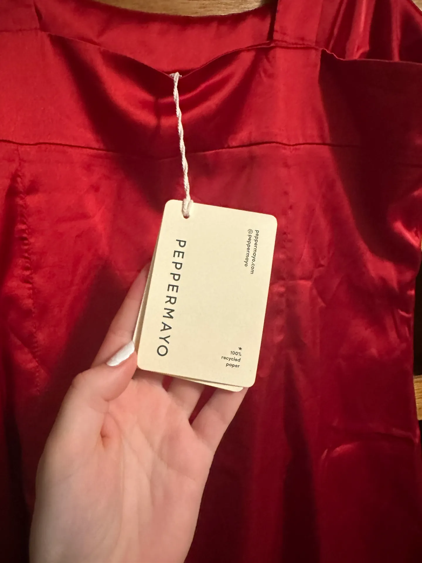 Red Satin Dress - Image 5