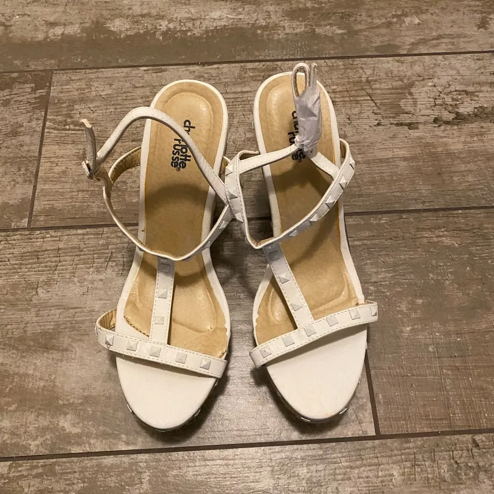 NWOT white stud platform sandals - Image 3