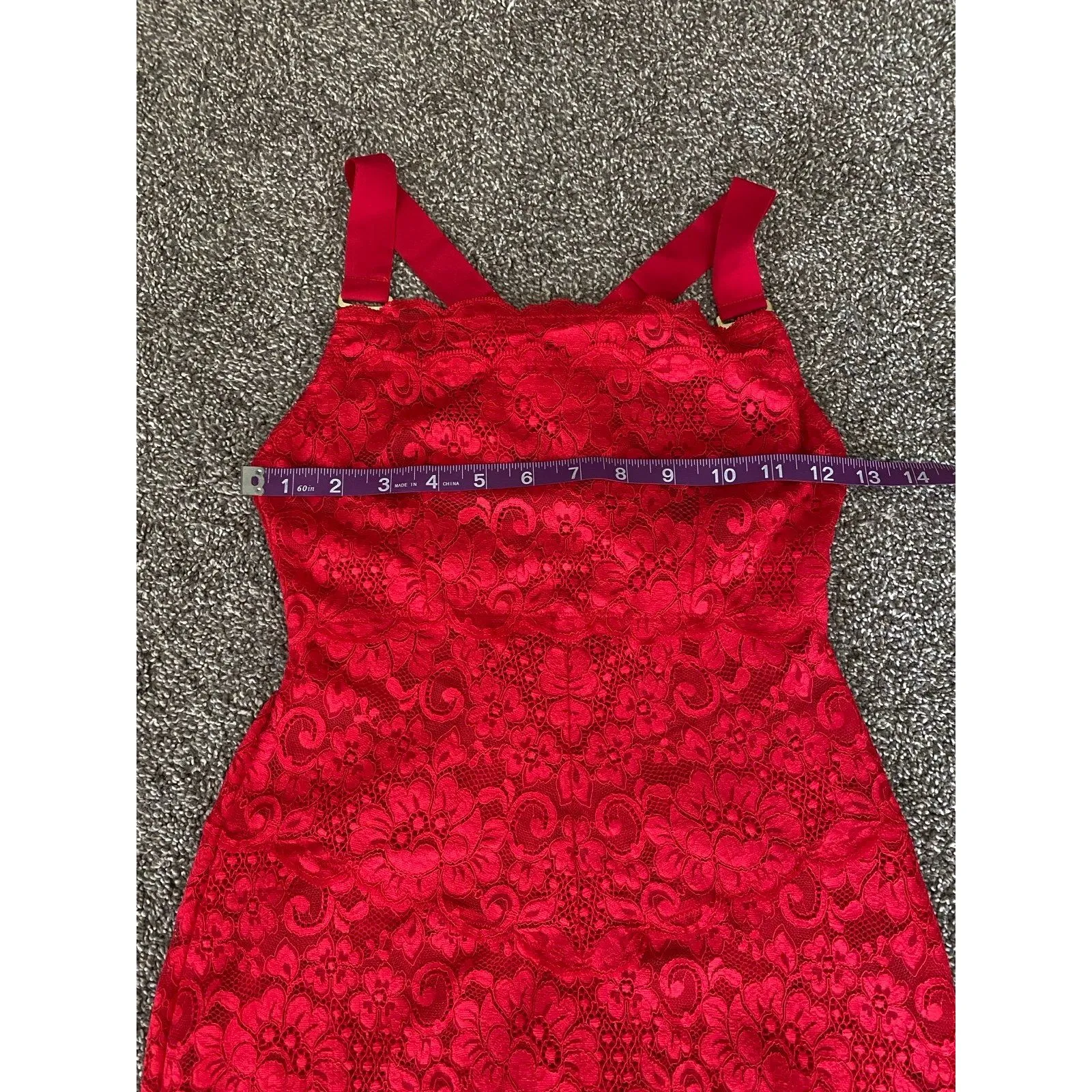 Hot as Hell Red Lace Bodycon Dress Size Small - Image 3