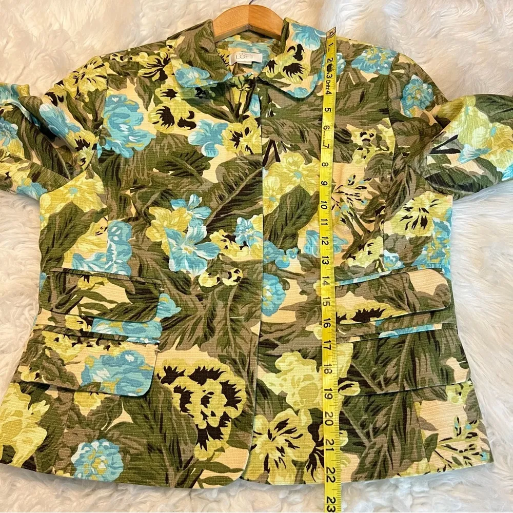 Ann Taylor LOFT Floral Botanical Print Blazer Jacket Size 12 Vibrant Tropical - Image 7