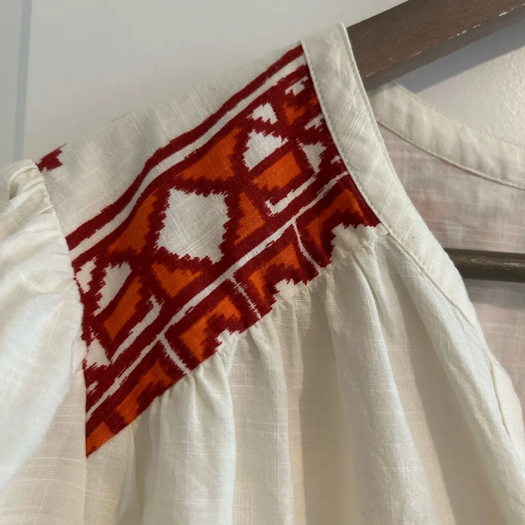 Knox Rose Balloon Sleeve Top Cream Orange Size XL - Image 4