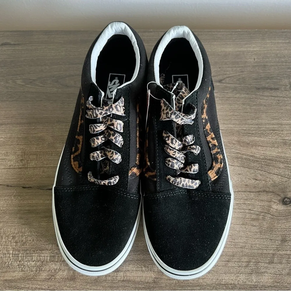 VANS Old Skool Leopard Fur / Black Shoe Junior Size 7 #844 - Image 3