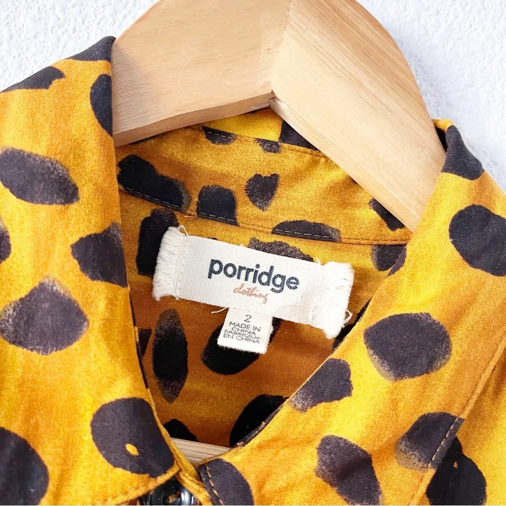 Anthropologie Porridge Vianne Animal Print Button Down Maxi Shirt Dress - Image 4