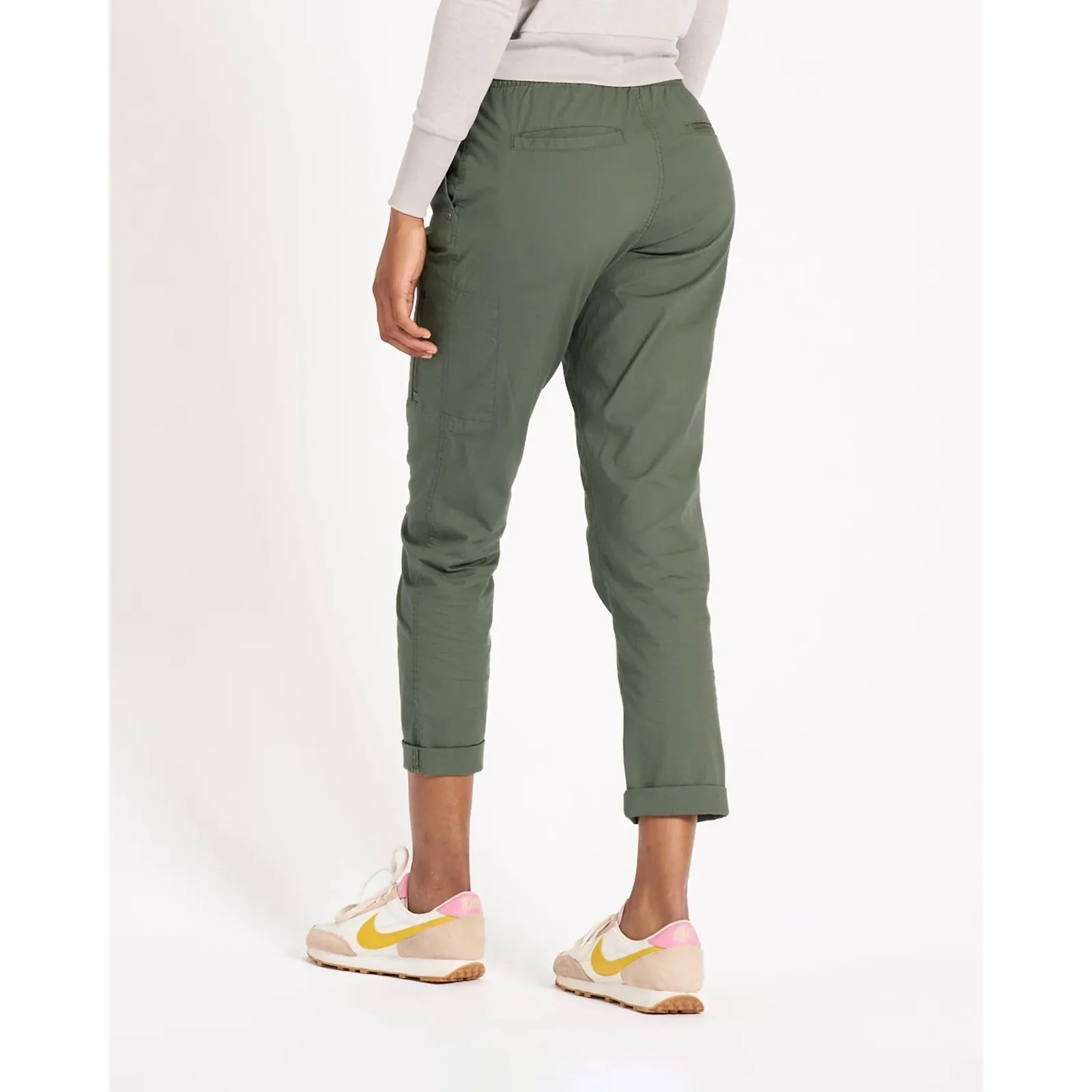 Vuori Womens Ripstop Pant Army Green Small Organic Cotton Modern Slimmer Fit - Image 4
