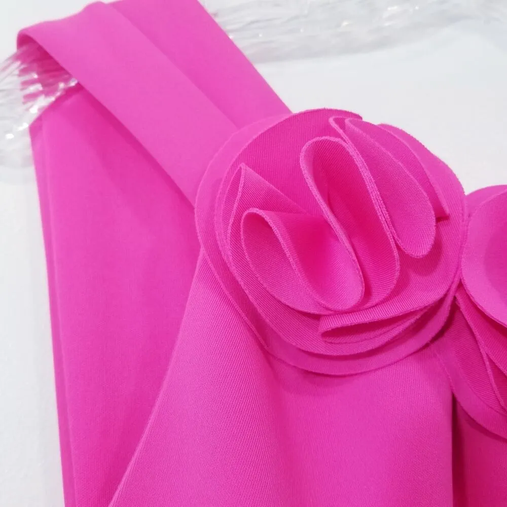 Jason Wu for Kohls Pink Rosette Halter Dress Party Cocktail Holiday - Image 4