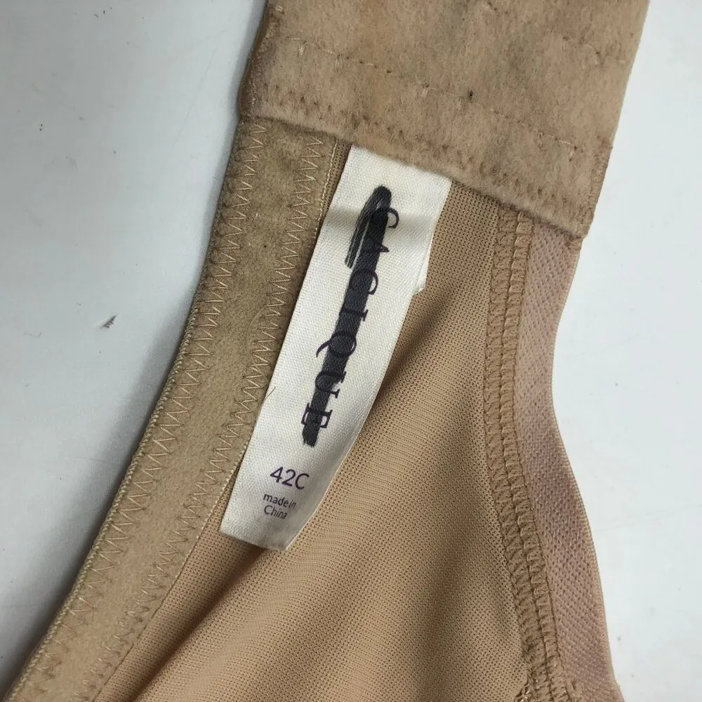 Cacique Smooth Boost Plunge Bra Beige Nylon & Spandex 42C - Image 4
