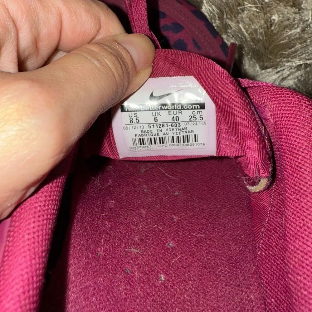 Nike Free 5.0 V4 Leopard Raspberry Red and Purple Sneakers Running Shoes - Image 6