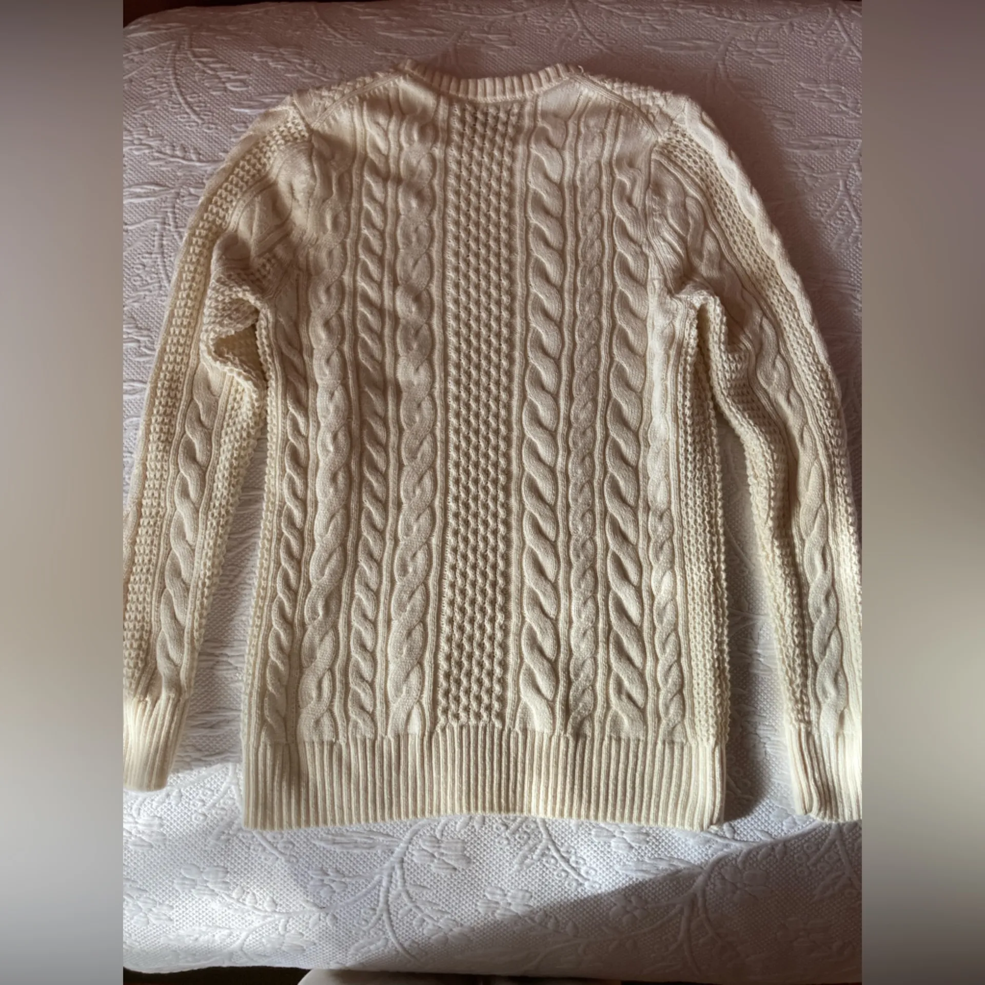 Sonoma Ivory Cable Knit Crewneck Sweater Gilmore girls - Image 2