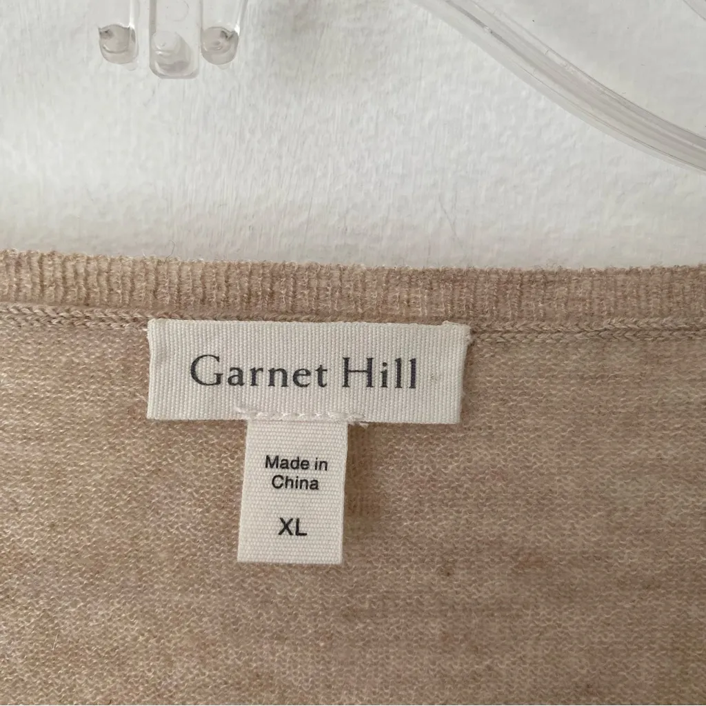 Garnet Hill Cashmere Tan Sweater Flawed size XL - Image 5