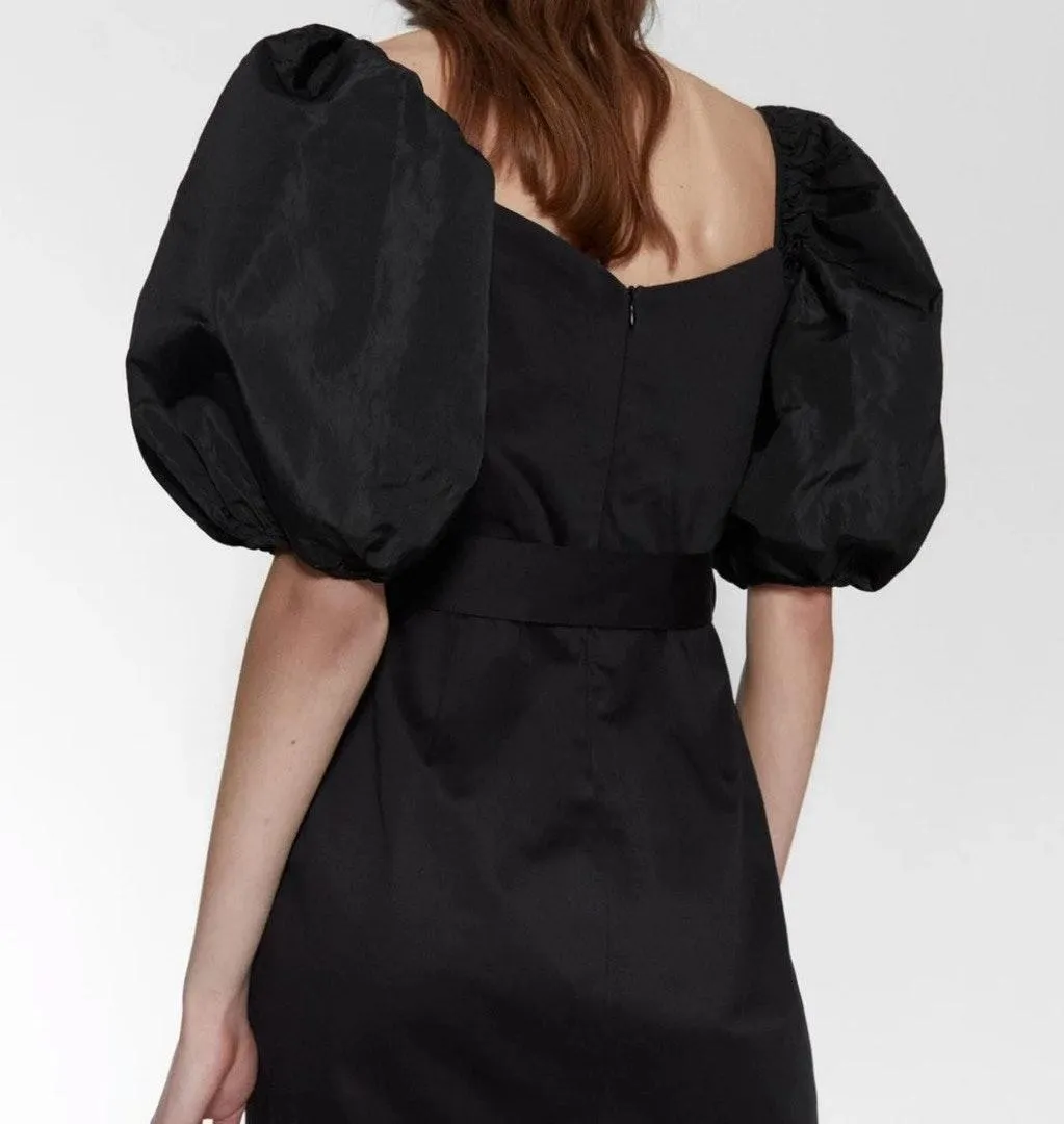 ZARA Puff Sleeve Black Dress - Image 3