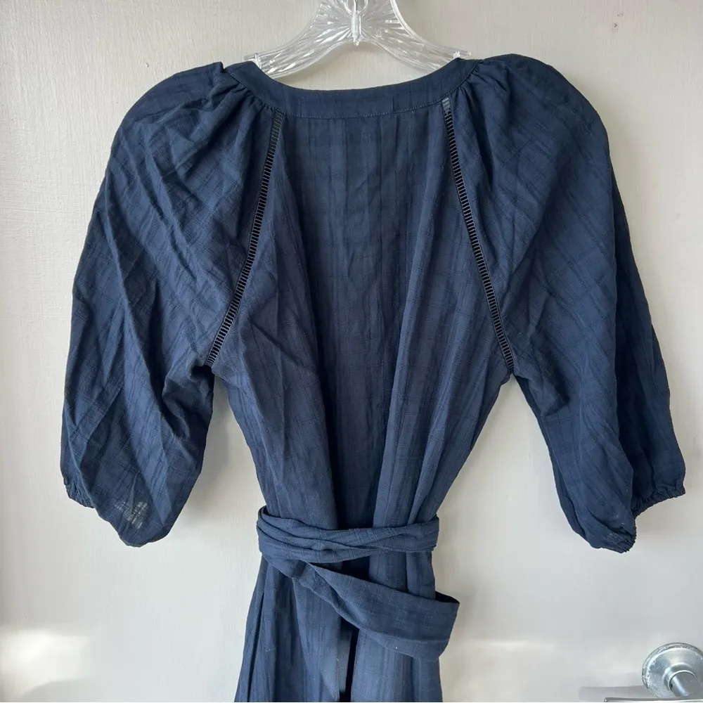 Madewell Tie-Waist Tiered Midi Dress in Windowpane - Image 9