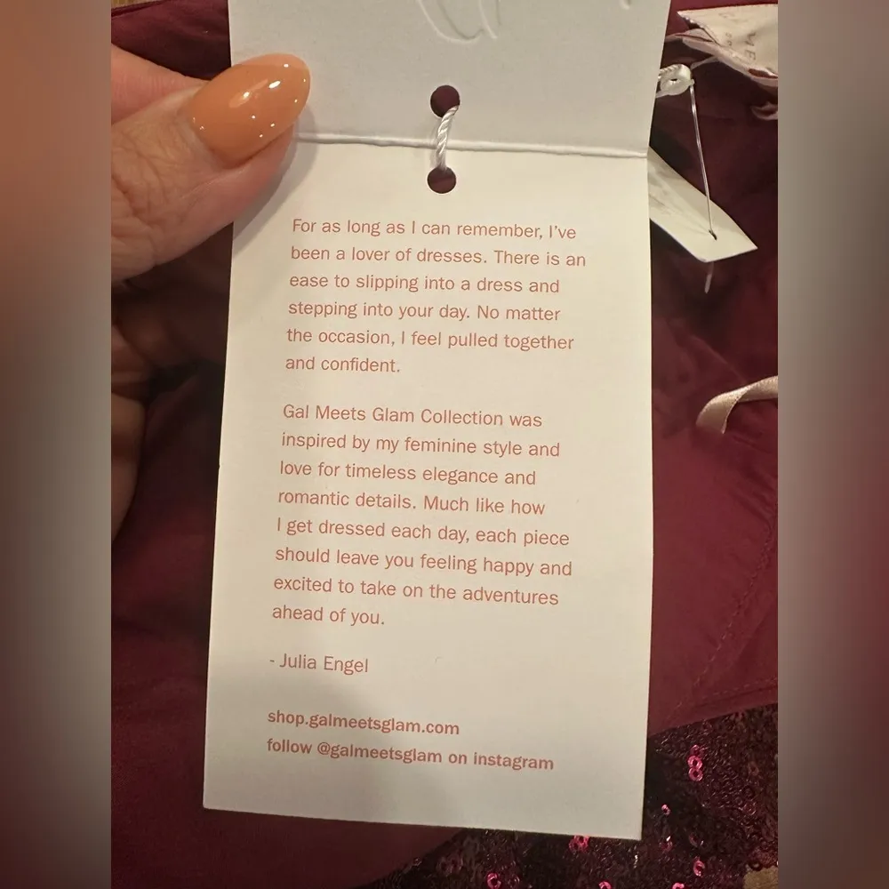 NWT Gal Meets Glam Red Plum Sequin Casey Jumpsuit Cropped  Ruffle SHOULDER - Image 7