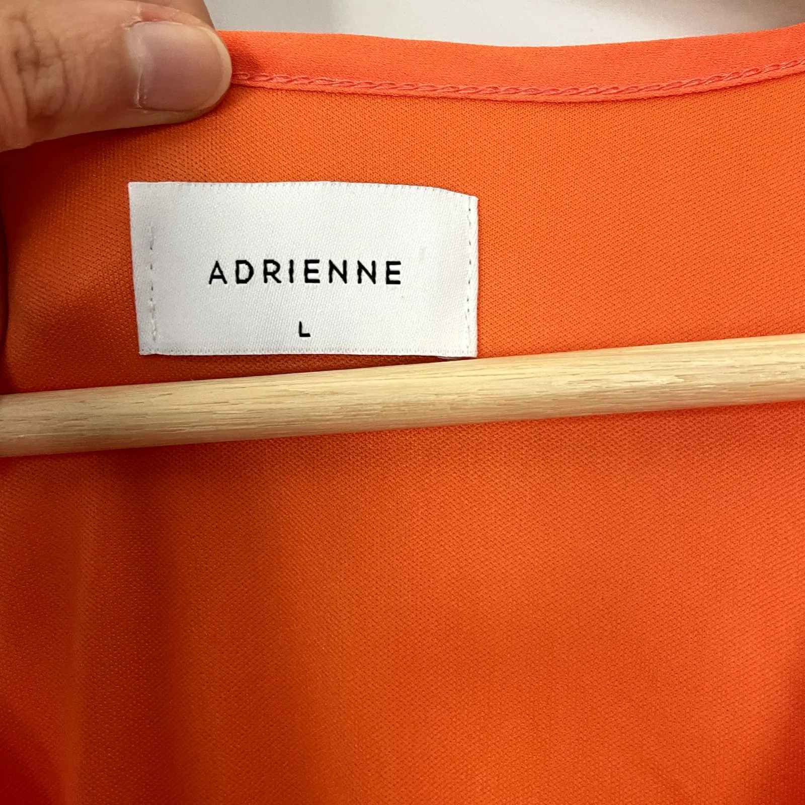 Adrienne bright orange sleeveless summer sundress women's size large frilly - Image 3