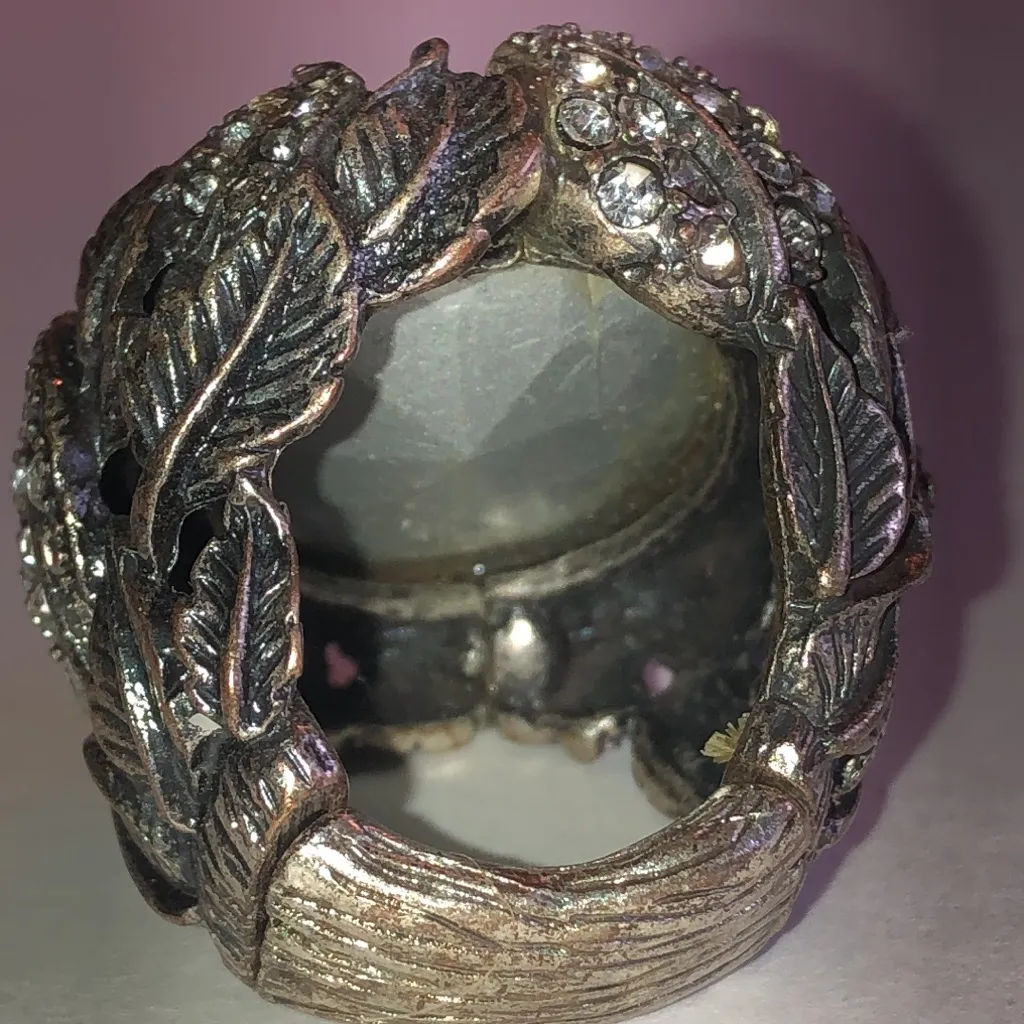 Elegant Aged Metal CZ Rhinestone Boho Statement Ring - Image 4