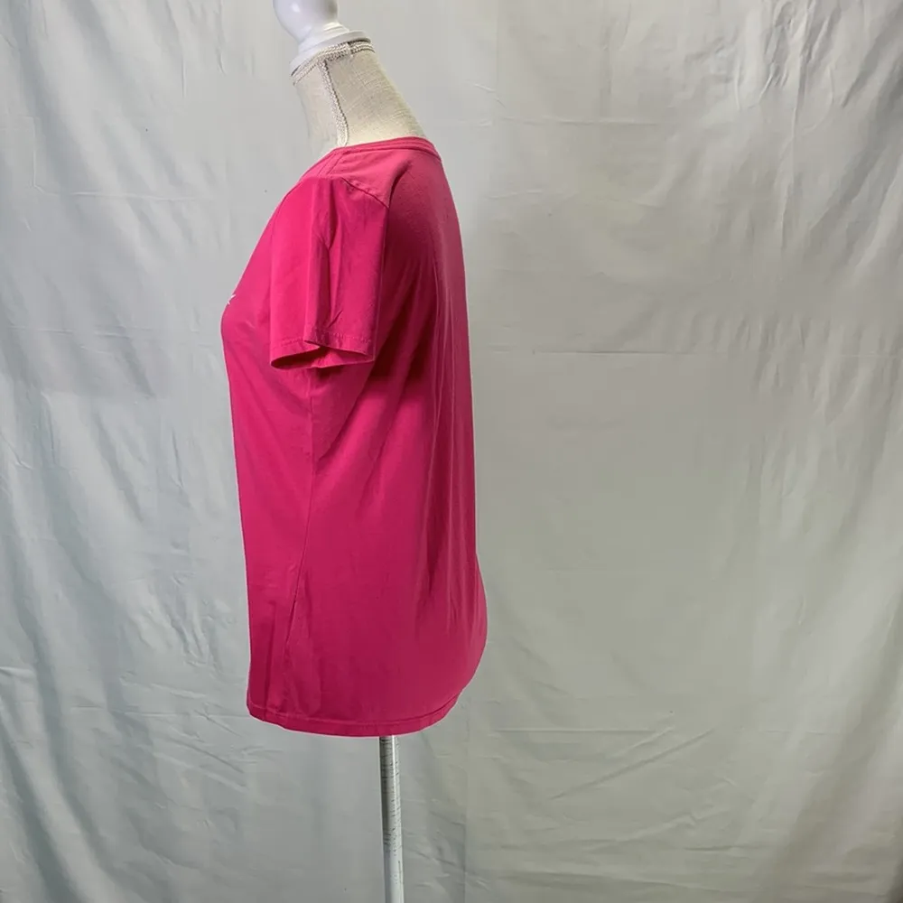 Nike Slim Fit V-neck Pink Size Medium Athletic T-shirt - Image 3