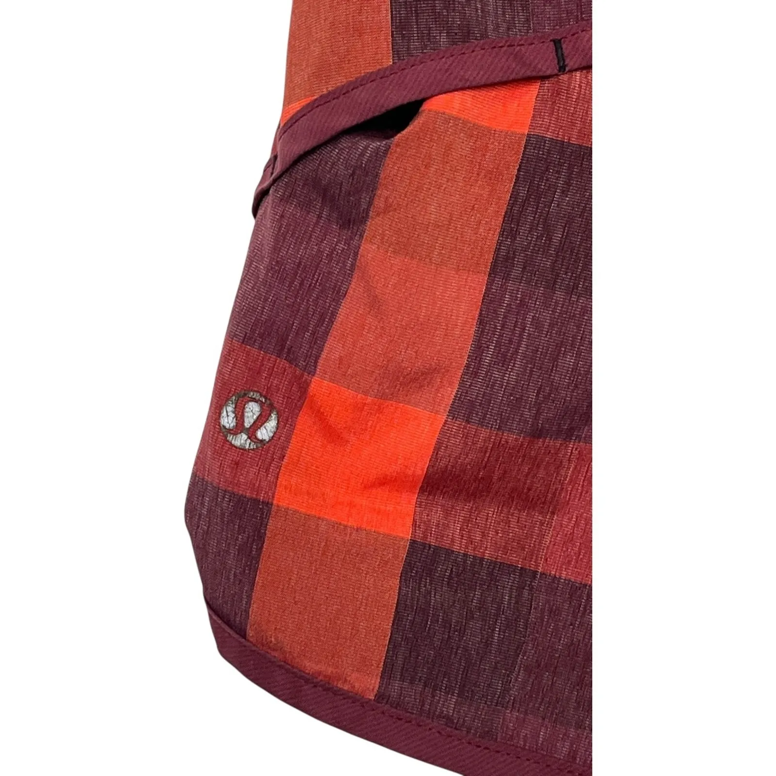 Lululemon Run Speed Short Womens 8 Red Burgundy Buffalo Plaid Active Athletic - Image 3