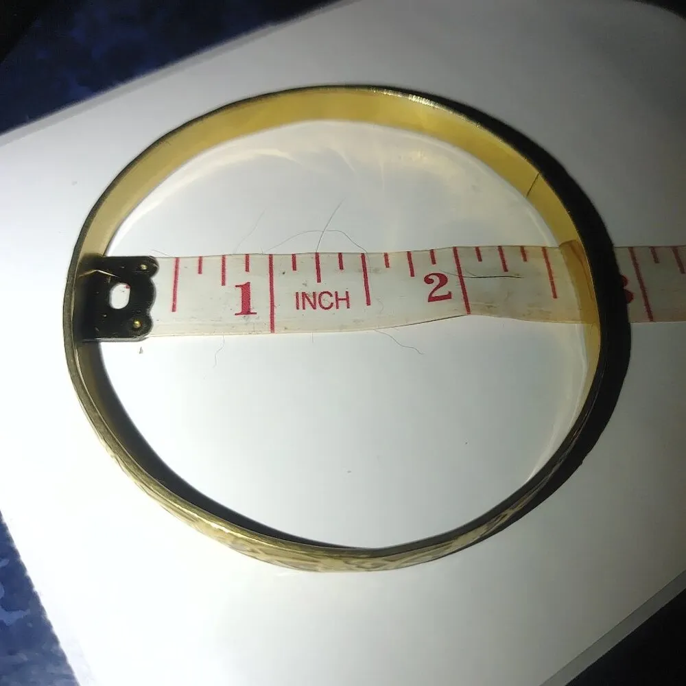 Vintage Taxco 925 Sterling Silver Brass Gold Tone Floral Flower Bangle Bracelet - Image 5