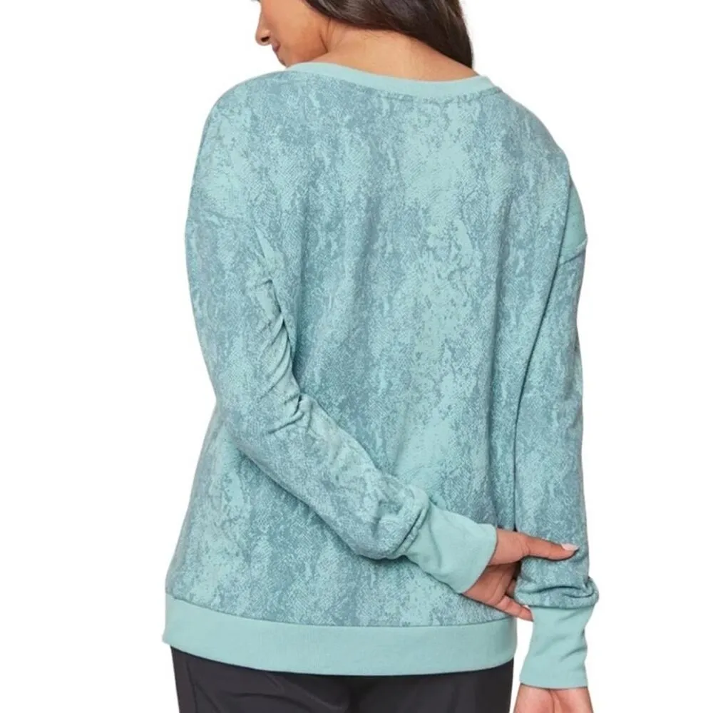 MONDETTA Arctic Snake Long Sleeve Activewear Crew Neck Top ~ Women's MEDIUM - Image 2