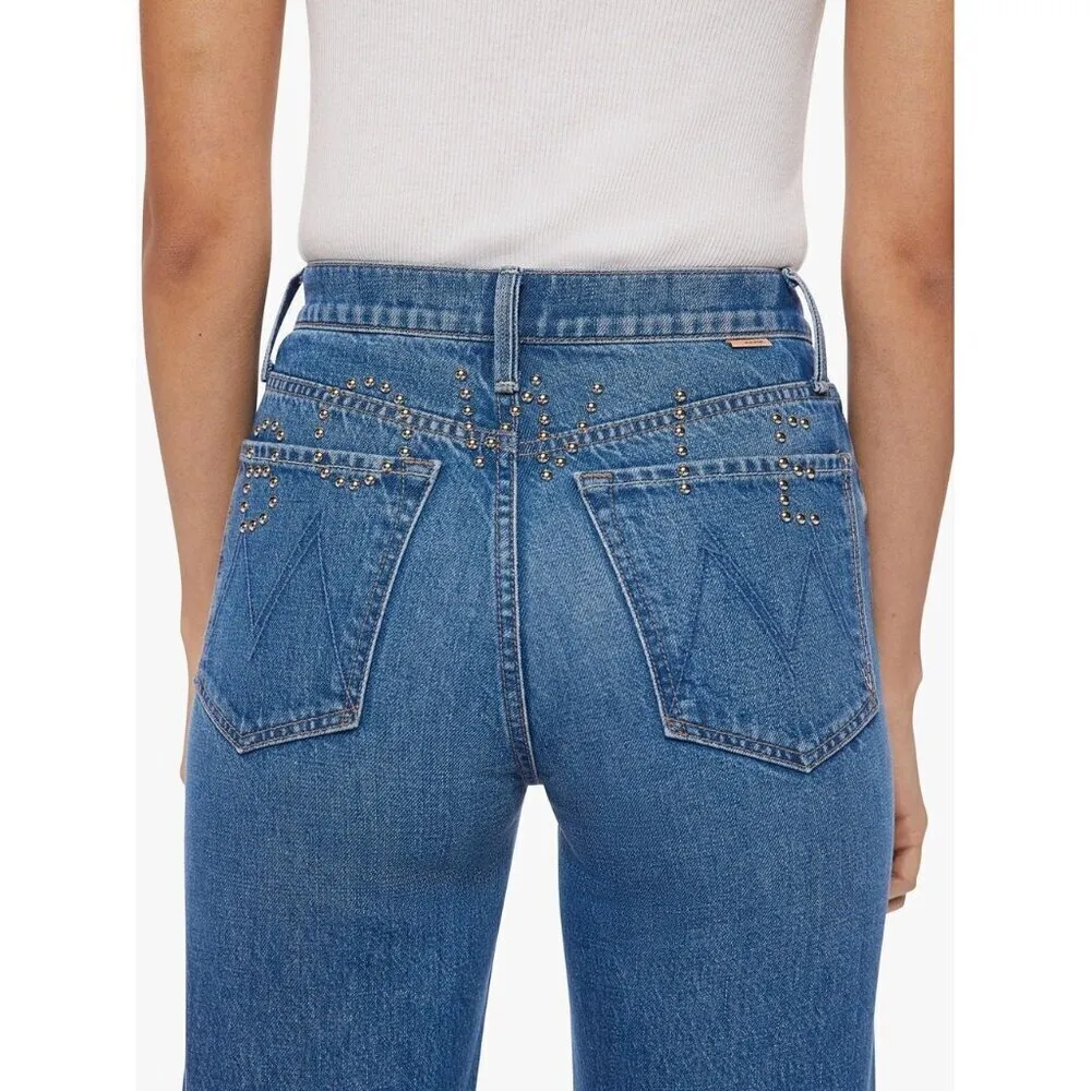 đź’•BOWIE x MOTHERđź’• The Rambler Zip Ankle Jeans ~ Under Pressure 33 NWT Blue - Image 6