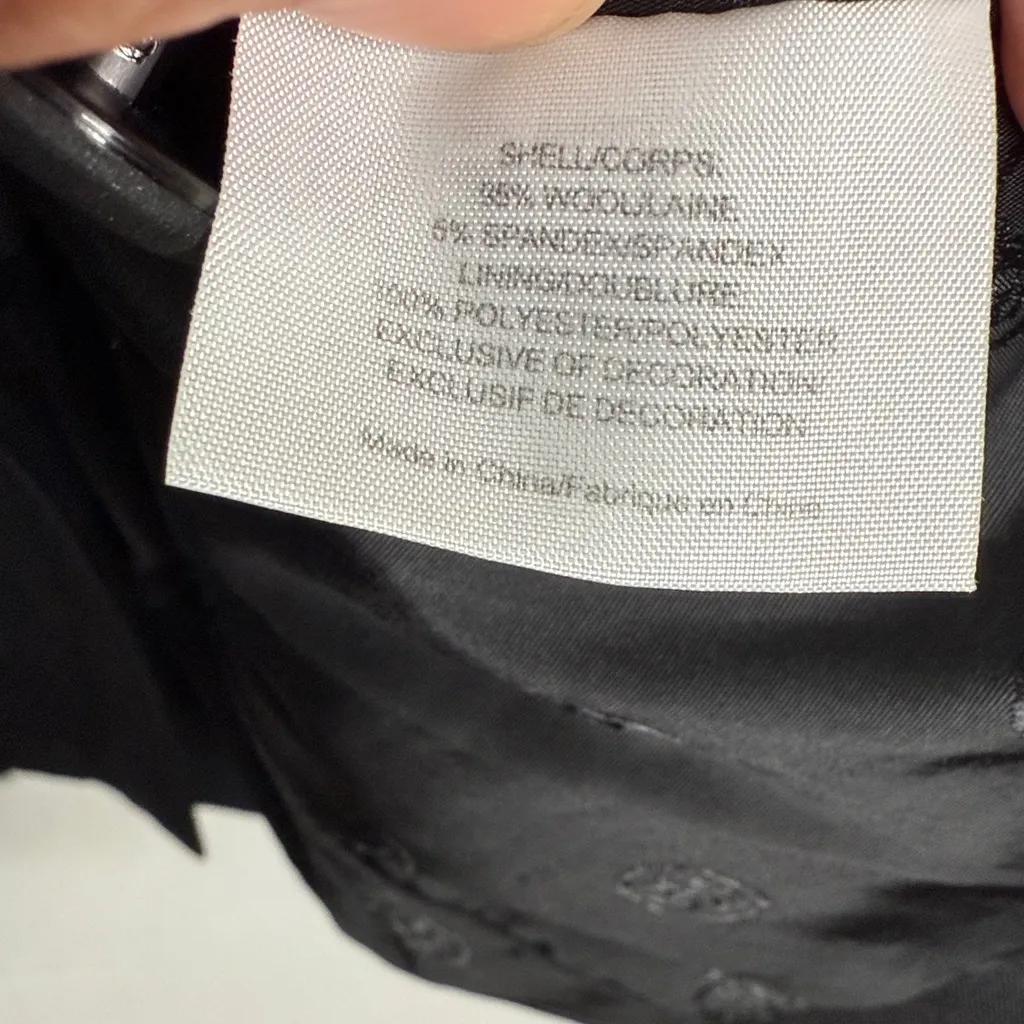 Tory Burch  Wool-Blend Black Blazer Button- Front Jacket W1923 Sz 6 - Image 6