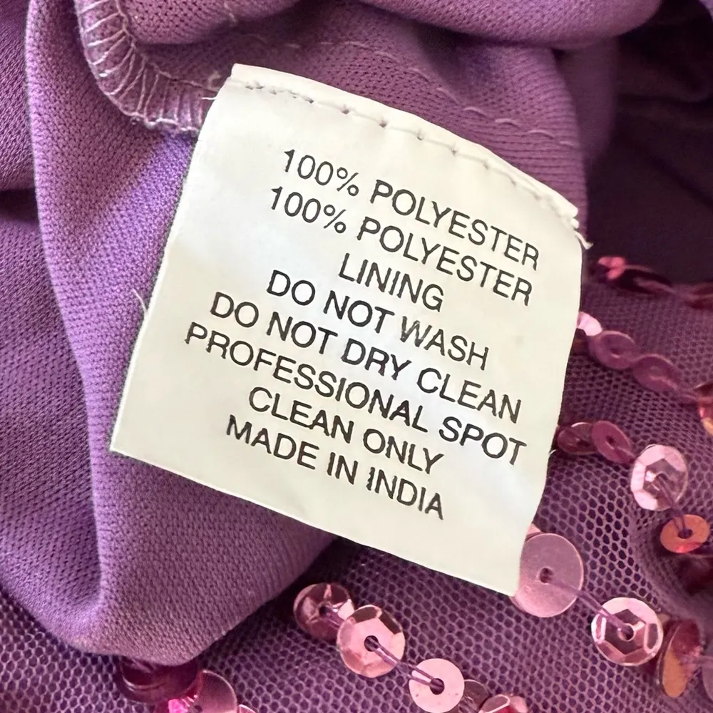 Mac Duggal Purple Sequined Wrap Over Bishop Sleeve Gown 5720 Women’s Sz 20 - Image 9