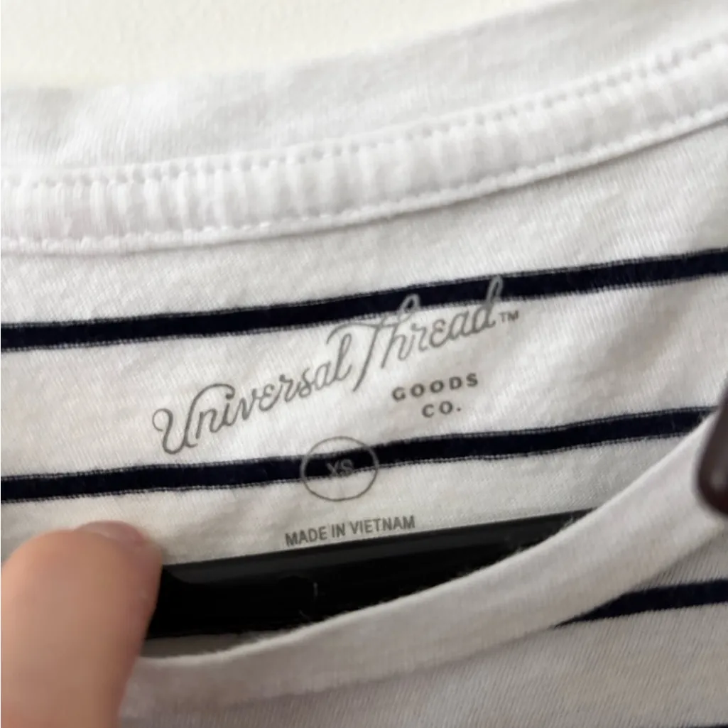 Universal Thread Black and White Striped Tee - Image 2